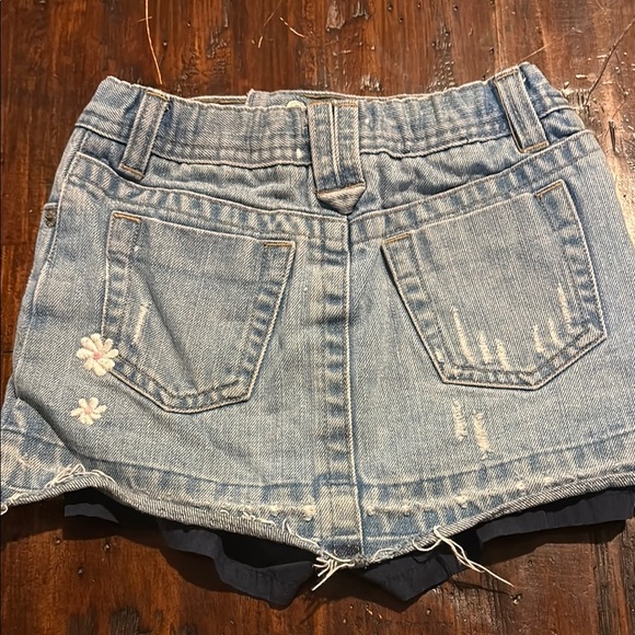 GAP GIRLS SKORT DENIM JEANS SKIRT SUMMER CASUAL FLORAL FALL SKIRTS SKORTS SIZE 5 - Picture 3 of 8